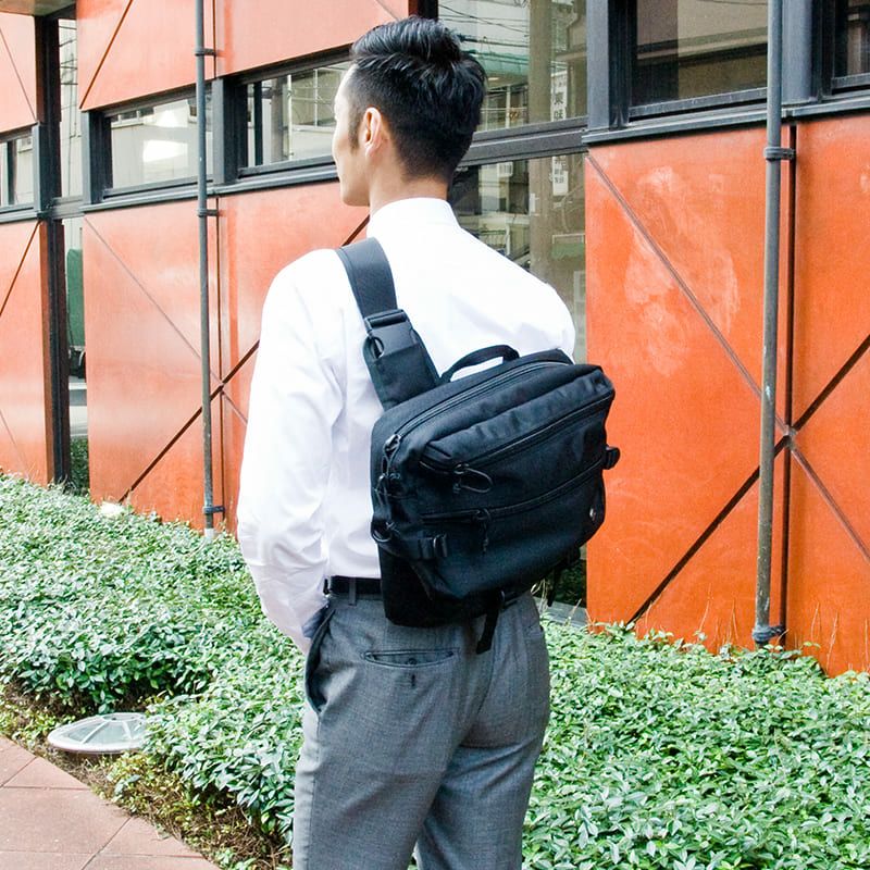 【美品】木梨サイクル × PORTER　コラボ　ワイドボディバッグ　ブラック PORTER(ポーター) / 木梨サイクルコラボワイドボディバッグ