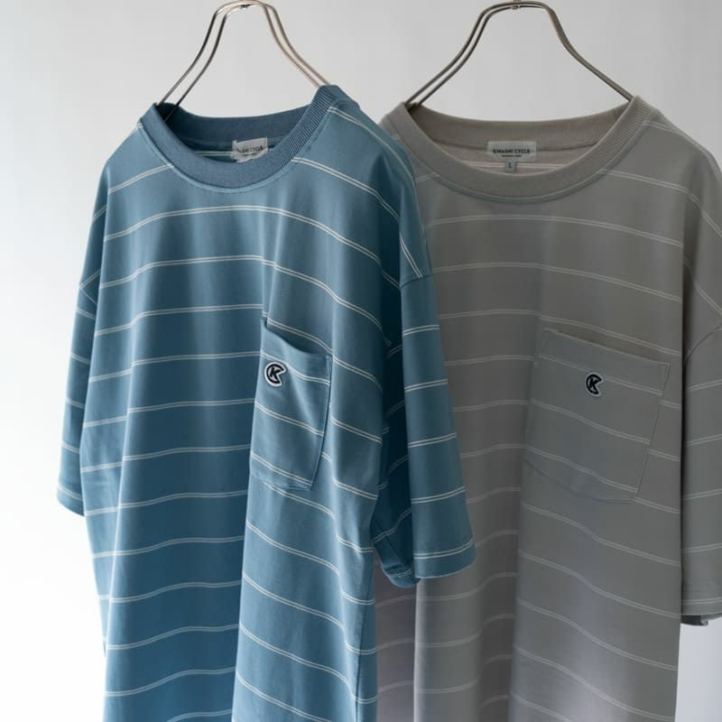 新品未使用　木梨サイクル モックネック ボーダーカットソー Tシャツ ゴルフ 新品未使用 木梨サイクル モックネック ボーダーカットソー T