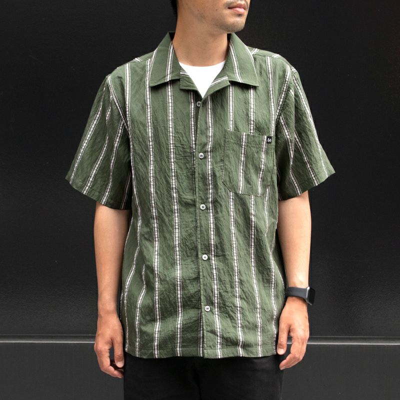 ストライプ開襟シャツ | 木梨サイクル