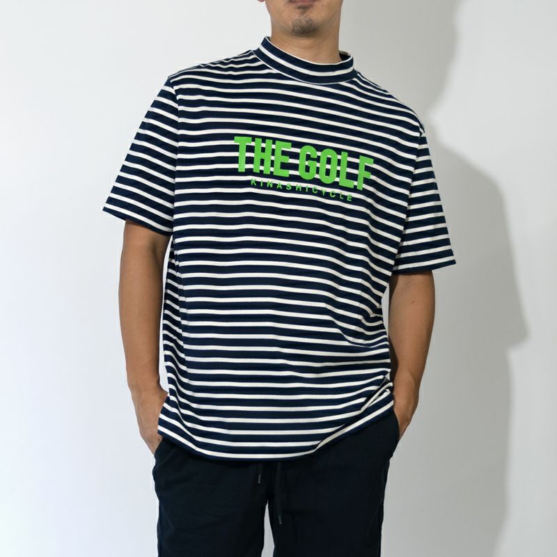 新品未使用　木梨サイクル モックネック ボーダーカットソー Tシャツ ゴルフ ボーダーモックネック | 木梨サイクル