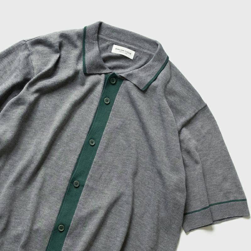 【 人気 商品 】木梨サイクル ニットシャツ 半袖 グレー L サイズ ニットシャツ | 木梨サイクル