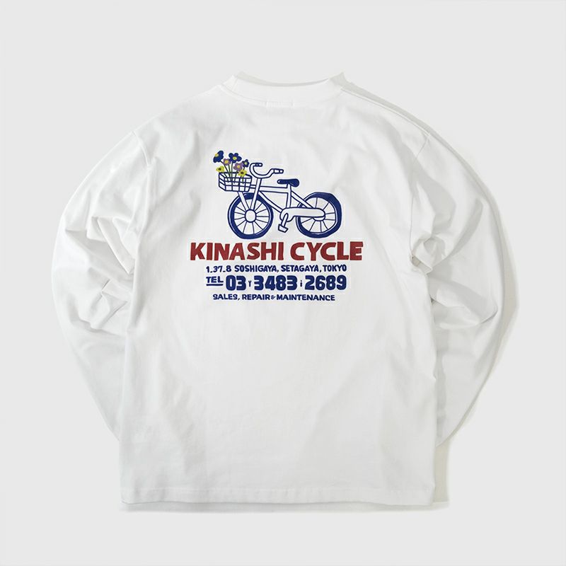 L 新品 木梨サイクル ロンT AGSコラボロンT ホワイ 長袖シャツ AGSコラボロンT (自転車) | 木梨サイクル