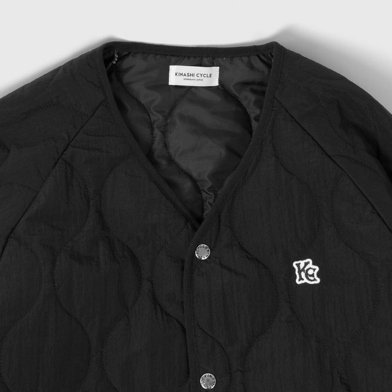 木梨サイクル　キルティングノーカラージャケット 黒 キルティングノーカラージャケット | 木梨サイクル